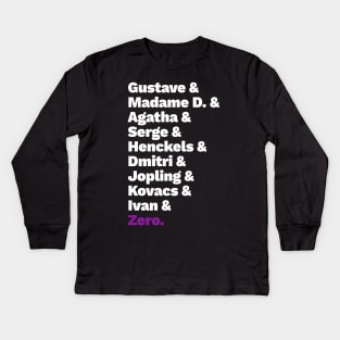 Grand Budapest List Kids Long Sleeve T-Shirt